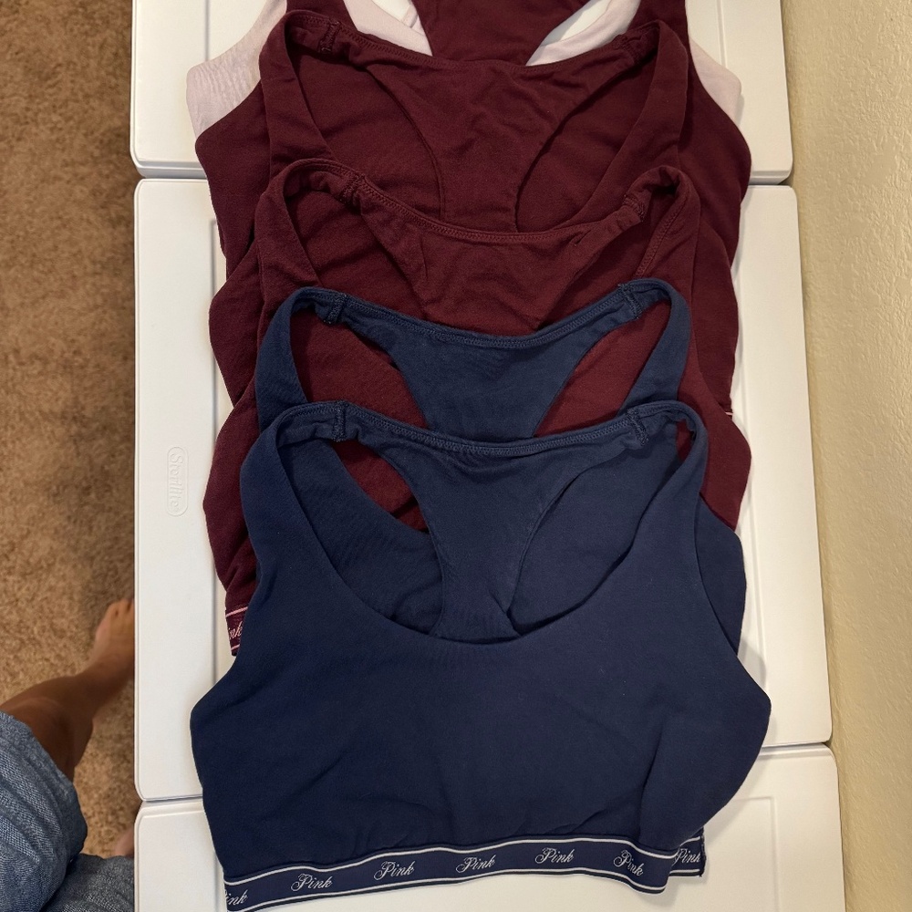 Victoria Secret Pink Cotton Bralette Size Small DD  (Lot of 6)